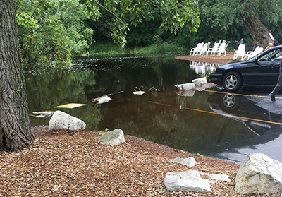 flooded parking lot